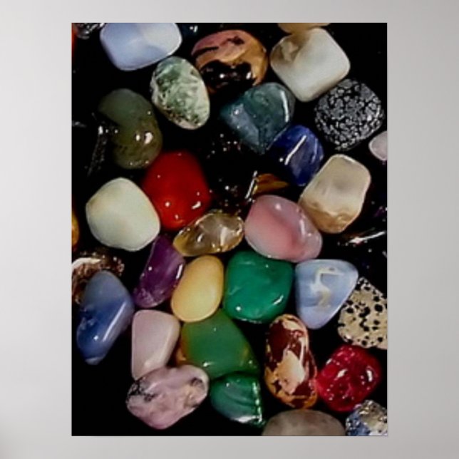 Farbenfrohe Gem Stones Poster (Vorne)