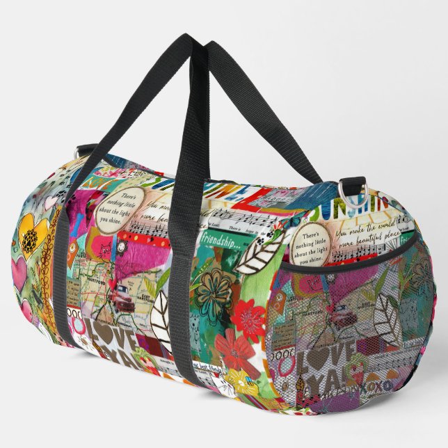 Farbenfrohe gemischte Medien Inspiration Duffle Bag (Rechte Ecke)