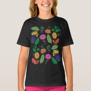 Farbenfrohe gemischte Vegetation & BlumenCollage T-Shirt