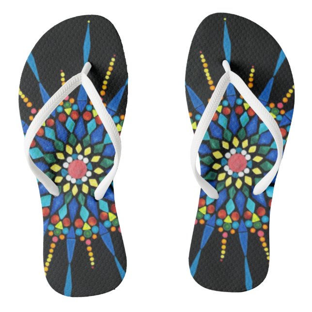 Farbenfrohe Gemstone-Mosaike Flipflops (Fußbett)