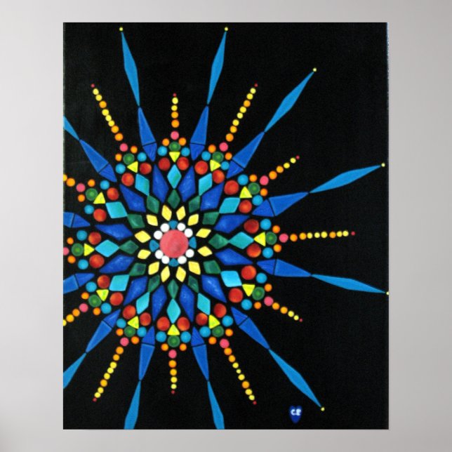 Farbenfrohe Gemstone-Mosaikmaler Poster (Vorne)