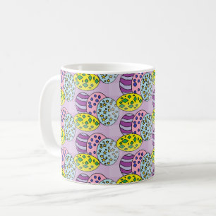 Farbenfrohe Gemusterte Eier Ostern Kaffeetasse