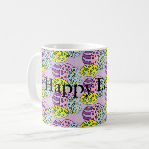 Farbenfrohe Gemusterte Eier Ostern Kaffeetasse