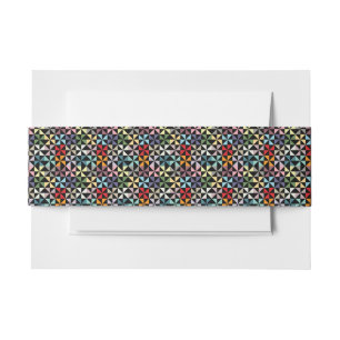Farbenfrohe Geometrie Pinwheel Schwarz Einladungsbanderole