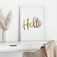 Farbenfrohe Geometrie Word Art Typografy Hello