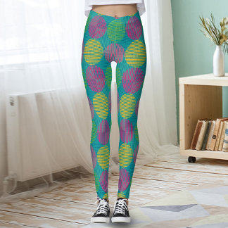 Farbenfrohe geometrische abstrakte Kreise auf Türk Leggings