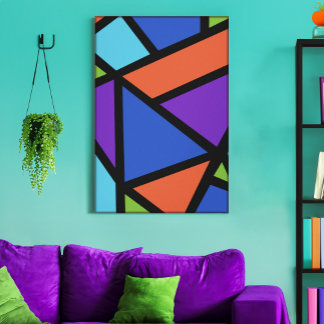 Farbenfrohe geometrische Abstrakte Kunst Leinwanddruck