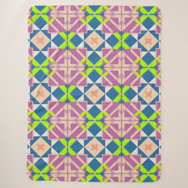 Farbenfrohe geometrische Abstrakte Kunst Sherpadecke (Vorderseite)