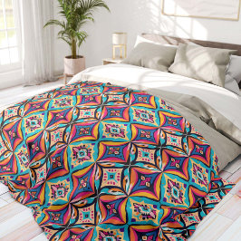 Farbenfrohe geometrische Boheme  Fleecedecke