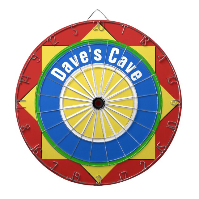 Farbenfrohe geometrische Formen - Dart Board Dartscheibe (vorne)