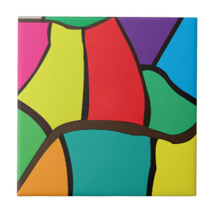 Farbenfrohe geometrische Formen Fliese