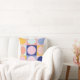 Farbenfrohe geometrische Formen Muster Rosa Gelb Kissen (Couch)