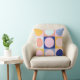 Farbenfrohe geometrische Formen Muster Rosa Gelb Kissen (Chair)