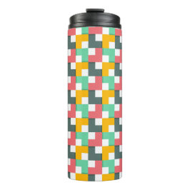 Farbenfrohe geometrische Formen Muster | Thermosbecher