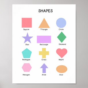Farbenfrohe geometrische Formen Poster für Kinder