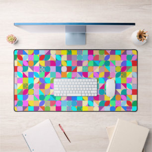 Farbenfrohe geometrische Kunst, Fun Modern Trendy Schreibtischunterlage
