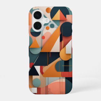 Farbenfrohe geometrische Linien iPhone 16 Hülle