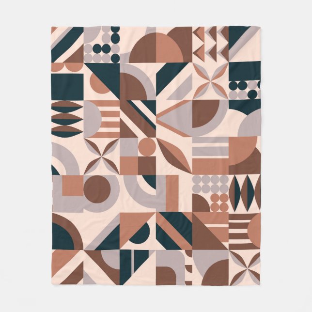 Farbenfrohe geometrische Mosaik, abstrakter Hinter Fleecedecke (Vorderseite)
