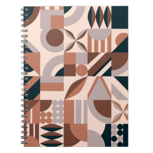 Farbenfrohe geometrische Mosaik, abstrakter Hinter Notizblock