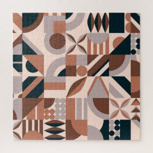 Farbenfrohe geometrische Mosaik, abstrakter Hinter Puzzle