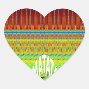 Farbenfrohe geometrische Motive Kunstdrucken Herz-Aufkleber