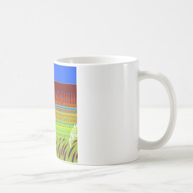 Farbenfrohe geometrische Motive Kunstdrucken Kaffeetasse (Rechts)