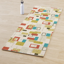 Farbenfrohe geometrische Muster aus dem Mittelalte Yogamatte