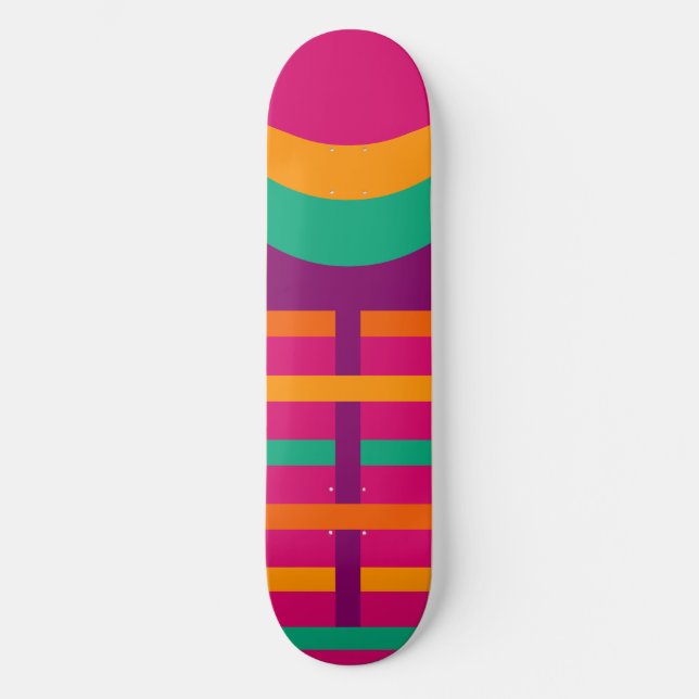 Farbenfrohe geometrische Muster Girly Skateboard (Vorderseite)