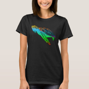 Farbenfrohe geometrische Muster Meeresschildkröten T-Shirt