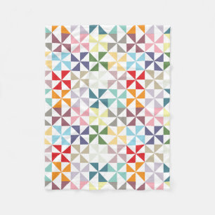 Farbenfrohe geometrische Pinwheel Fleecedecke