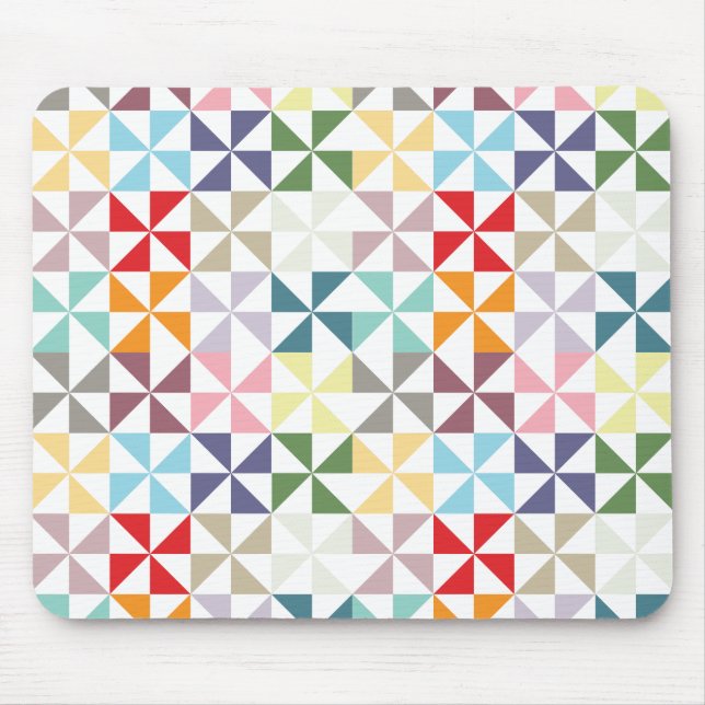 Farbenfrohe geometrische Pinwheel Mousepad (Vorne)