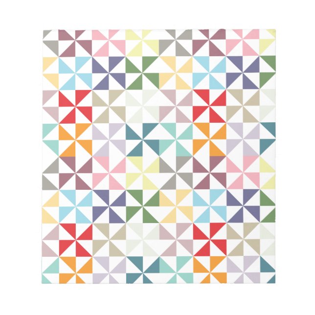 Farbenfrohe geometrische Pinwheel Notizblock (Vorderseite)
