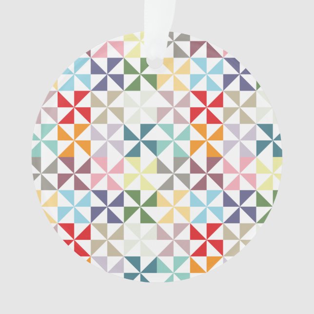 Farbenfrohe geometrische Pinwheel Ornament (Vorderseite)