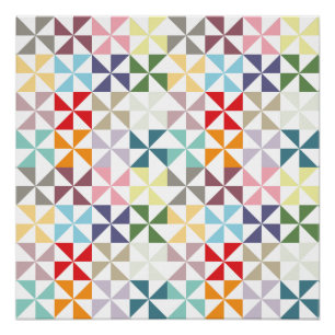 Farbenfrohe geometrische Pinwheel Poster