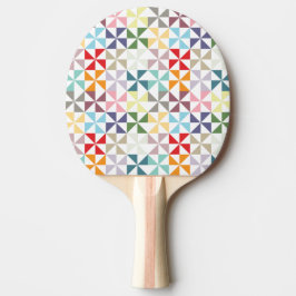 Farbenfrohe geometrische Pinwheel Tischtennis Schläger