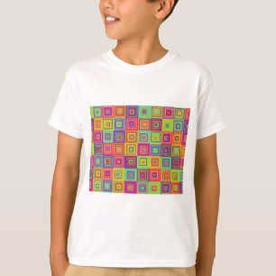 Farbenfrohe geometrische Quadrate T-Shirt