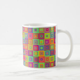 Farbenfrohe geometrische Quadrate Tasse