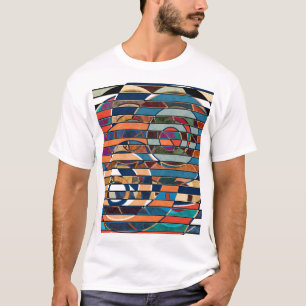 Farbenfrohe geometrische Streifen, Abstrakt T-Shirt