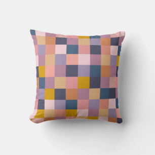 Farbenfrohe geometrische Tafel mit Lila Erde Kissen