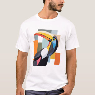 Farbenfrohe geometrische Toucan Bird T-Shirt