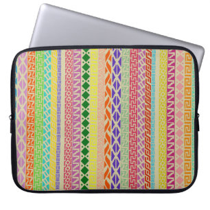 Farbenfrohe geometrische / tribale Laptop-Sieb, 35 Laptopschutzhülle
