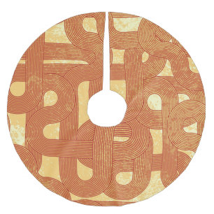 Farbenfrohe geometrische Vintage Abstrakt. Polyester Weihnachtsbaumdecke
