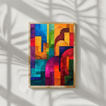 Farbenfrohe geometrische Wandkunst - Helle Innende