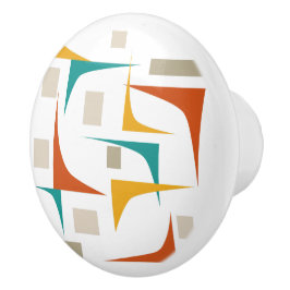 Farbenfrohe geometrische Winkel Mitte des Jahrhund Keramikknauf