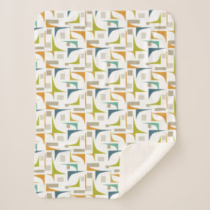 Farbenfrohe geometrische Winkel Mitte des Jahrhund Sherpadecke