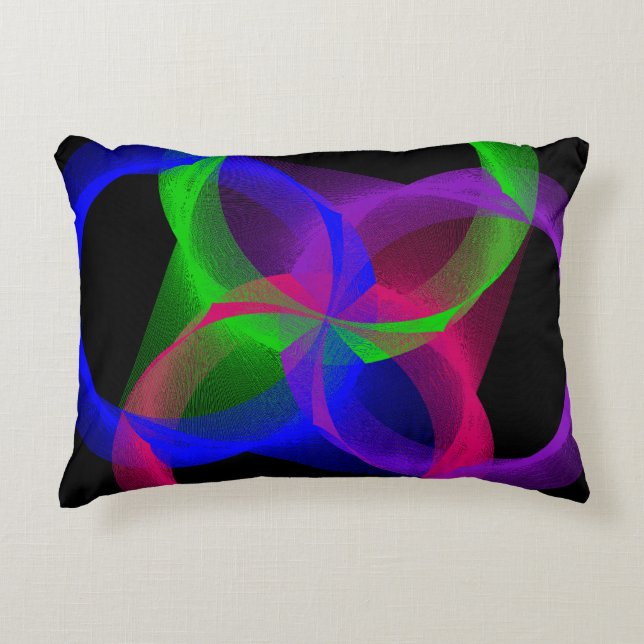 Farbenfrohe geometrische Zirkularblende Akzent Pil Dekokissen (Vorderseite)