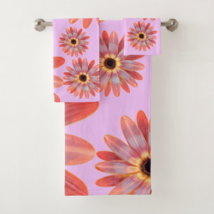 Farbenfrohe Gerbera Daisy Blumenhandtuch Badhandtuch Set