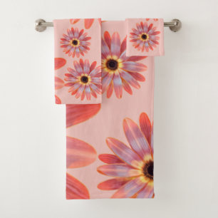 Farbenfrohe Gerbera Daisy Blumenhandtuch Badhandtuch Set