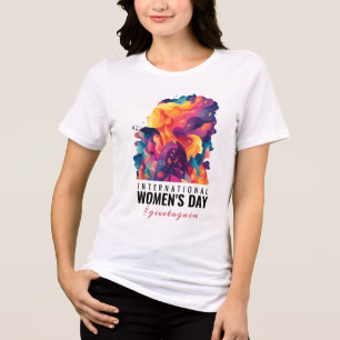 Farbenfrohe Gesichter Abstracter Frauentag IWD Tri-Blend Shirt