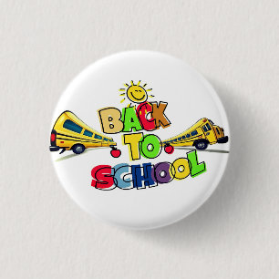 Farbenfrohe Gestaltung des Cartoon in der Schule Button